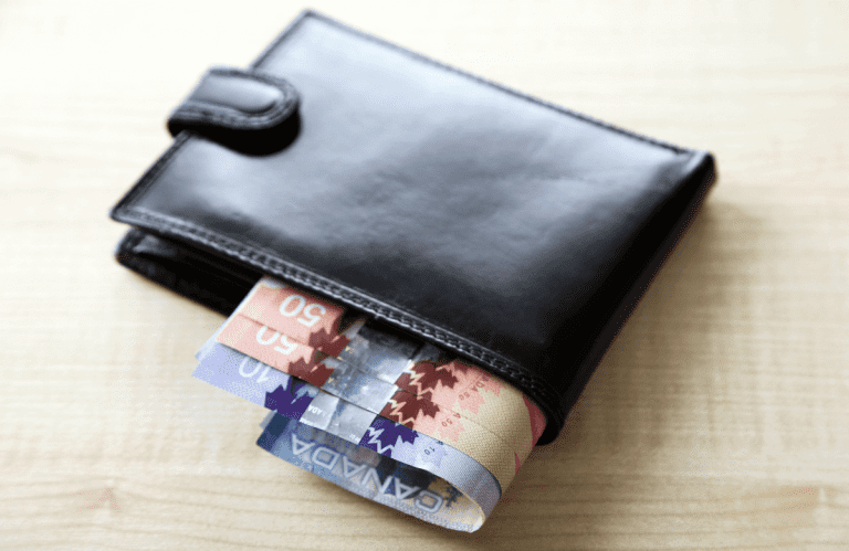 The wallet of someone who applied for the best no credit check loans in Canada